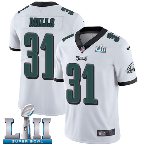 Nike Eagles #31 Jalen Mills White Super Bowl LII Youth Stitched NFL Vapor Untouchable Limited Jersey